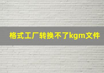 格式工厂转换不了kgm文件