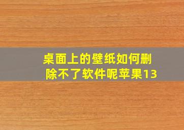 桌面上的壁纸如何删除不了软件呢苹果13