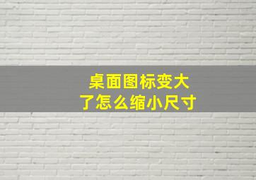 桌面图标变大了怎么缩小尺寸