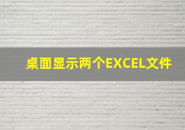 桌面显示两个EXCEL文件