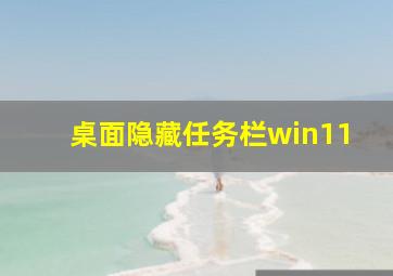 桌面隐藏任务栏win11