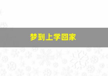 梦到上学回家