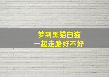 梦到黑猫白猫一起走路好不好