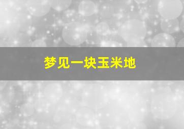 梦见一块玉米地