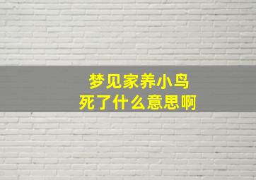 梦见家养小鸟死了什么意思啊