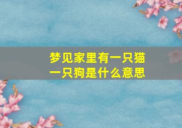 梦见家里有一只猫一只狗是什么意思