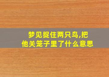 梦见捉住两只鸟,把他关笼子里了什么意思