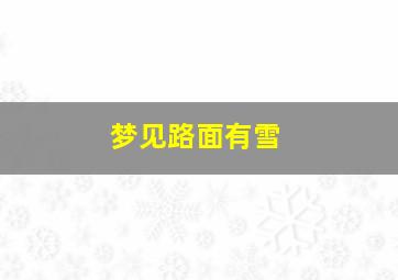 梦见路面有雪