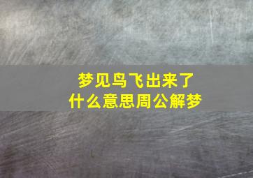 梦见鸟飞出来了什么意思周公解梦