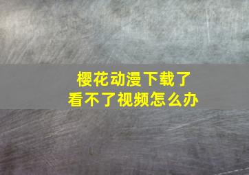 樱花动漫下载了看不了视频怎么办