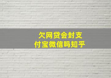 欠网贷会封支付宝微信吗知乎