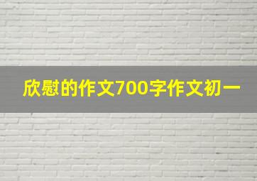 欣慰的作文700字作文初一