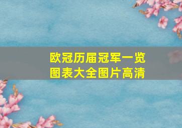 欧冠历届冠军一览图表大全图片高清