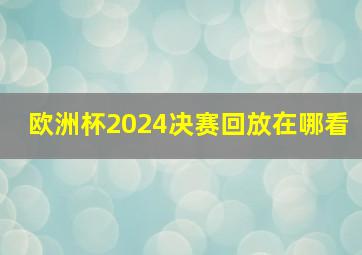 欧洲杯2024决赛回放在哪看