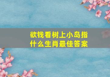 欲钱看树上小岛指什么生肖最佳答案