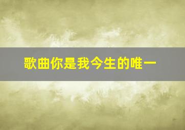 歌曲你是我今生的唯一