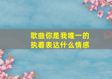 歌曲你是我唯一的执着表达什么情感