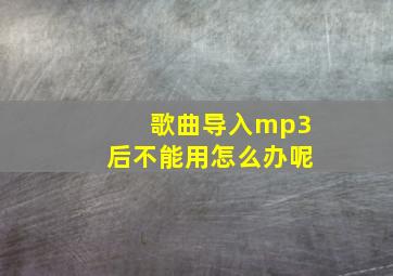 歌曲导入mp3后不能用怎么办呢