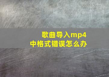 歌曲导入mp4中格式错误怎么办