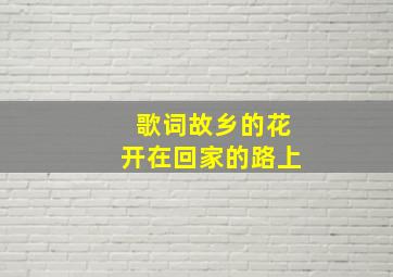 歌词故乡的花开在回家的路上