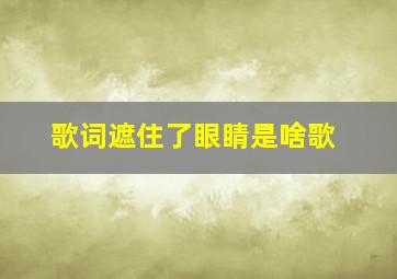 歌词遮住了眼睛是啥歌