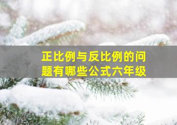 正比例与反比例的问题有哪些公式六年级