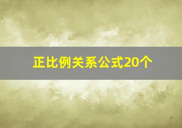 正比例关系公式20个