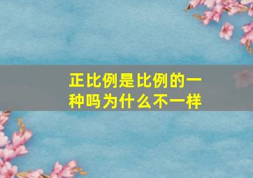 正比例是比例的一种吗为什么不一样