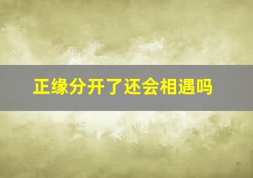 正缘分开了还会相遇吗