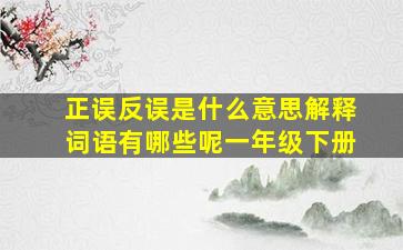 正误反误是什么意思解释词语有哪些呢一年级下册