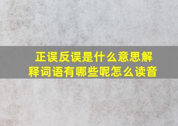 正误反误是什么意思解释词语有哪些呢怎么读音