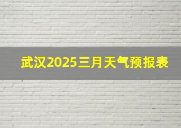 武汉2025三月天气预报表