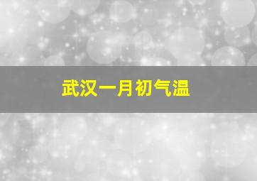 武汉一月初气温