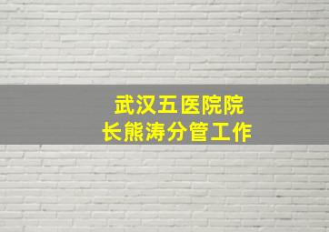 武汉五医院院长熊涛分管工作