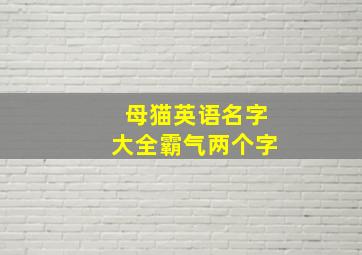 母猫英语名字大全霸气两个字