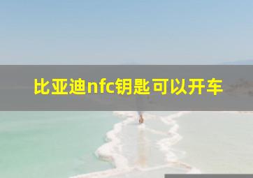 比亚迪nfc钥匙可以开车