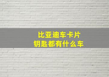 比亚迪车卡片钥匙都有什么车