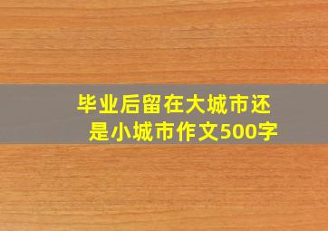 毕业后留在大城市还是小城市作文500字