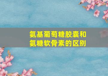 氨基葡萄糖胶囊和氨糖软骨素的区别