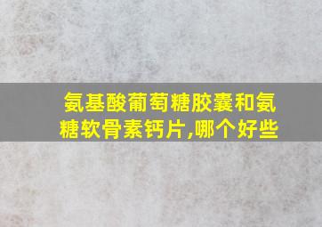 氨基酸葡萄糖胶囊和氨糖软骨素钙片,哪个好些