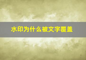 水印为什么被文字覆盖