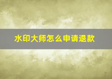 水印大师怎么申请退款