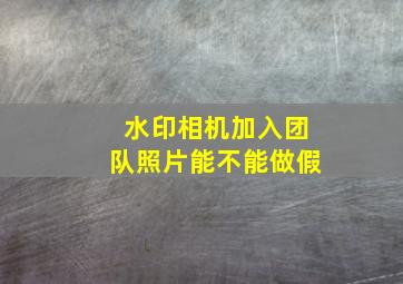 水印相机加入团队照片能不能做假