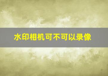 水印相机可不可以录像