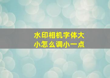 水印相机字体大小怎么调小一点