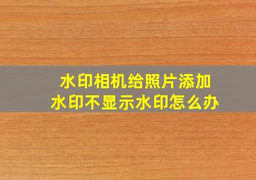 水印相机给照片添加水印不显示水印怎么办