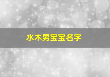 水木男宝宝名字