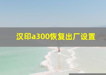 汉印a300恢复出厂设置