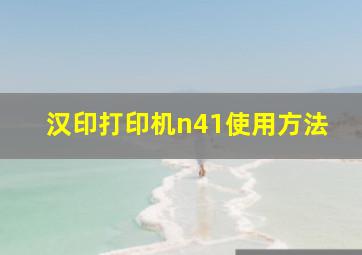 汉印打印机n41使用方法