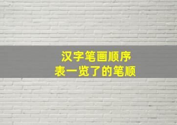 汉字笔画顺序表一览了的笔顺